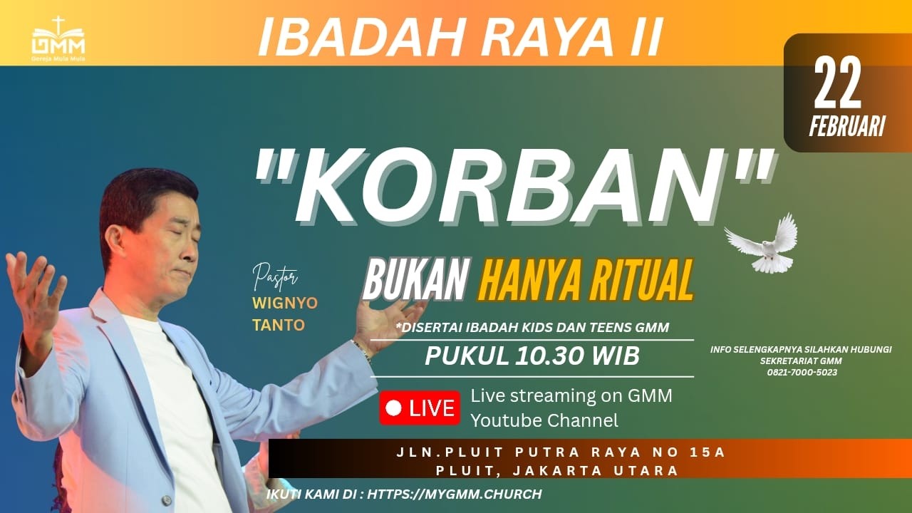 Sesi 2 – KORBAN: BUKAN HANYA RITUAL – Pdt. Dr. Ir. Wignyo Tanto, M.M., M.Th. (220226)