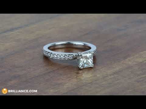 Scalloped 1 Carat Princess Diamond Engagement Ring