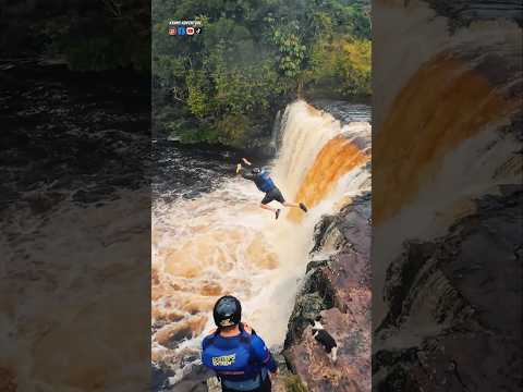 UNA CASCADA INCREÍBLE, EN GÁMBITA SANTANDER,  AGUAS ROJAS, EXTREMO