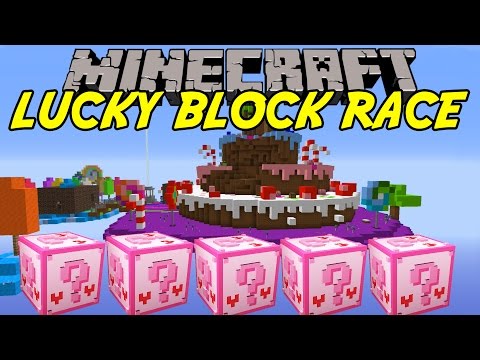 Minecraft: PINK LUCKY BLOCK RACE | CANDYLAND | Modded Mini-Game
