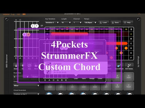 4Pockets Midi Strummer AUv3 - Tutorial: Exploring the App Part 2, Custom Chord
