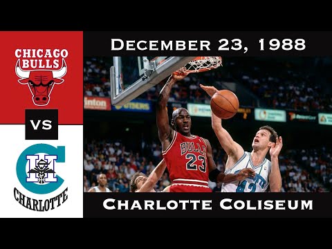 Full Game:  Michael Mania Returns to North Carolina | Bulls vs Hornets (December 23, 1988)