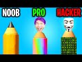 Can We Go NOOB vs PRO vs HACKER In CARVE THE PENCIL!? (SATISFYING APP GAME!)