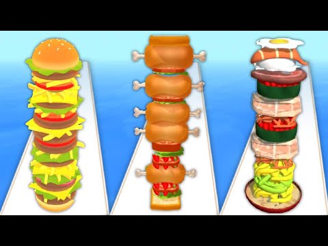 Burger Rush vs Sandwich Runner vs Noodle run - Triple Game