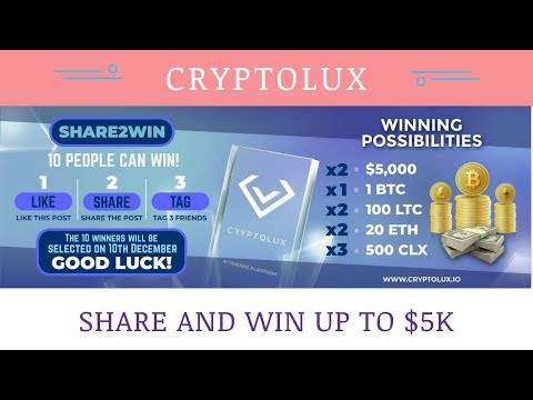 CryptoLux.io отзывы 2018, mmgp, обзор, Share and Win up to $5K