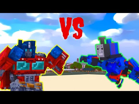 Robot Thomas The Tank Engine VS Optimus Prime | Minecraft MEME Animation
