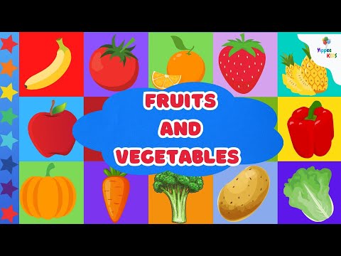 Fun & Educational Fruits and Vegetable Learning for Kids | Video Flash Cards | Kids vocabulary