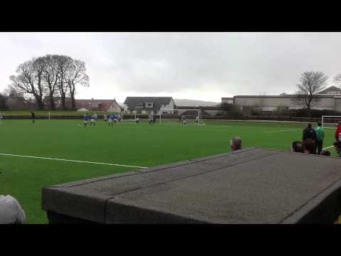 Kyle Murray of Largs scores against Celtic