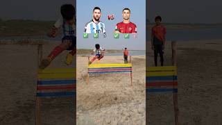 Messi vs Ronaldo 🤔 JUMP CHALLENGE #shorts #jump #challenge #messi #ronaldo #youtube #trending #viral