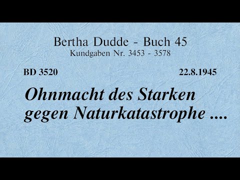 BD 3520 - OHNMACHT DES STARKEN GEGEN NATURKATASTROPHE ....