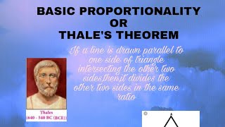 Basic proportionality or Thale`s theorem