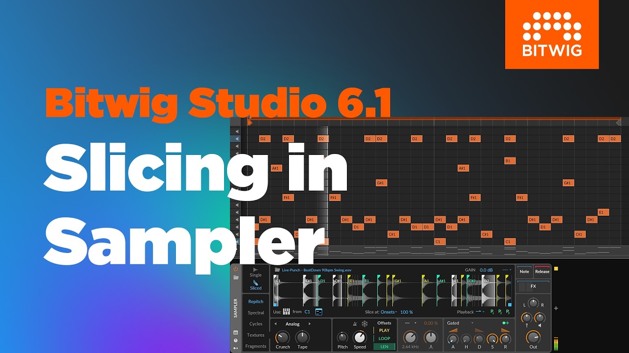 Slicing in Bitwig&rsquo;s Sampler &ndash; New in Bitwig Studio 6.1 - YouTube