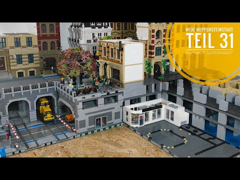 Neue Noppensteinstadt - Teil 31 Bahnhof Supermarkt // BlueBrixx Lego