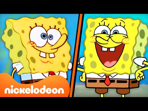 Capa de Bob Esponja | Personagens de Bob Esponja - Antes vs. Agora | Compilação de 52 Minutos  | Nickelodeon