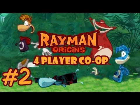 Rayman Origins (4 Player Co-op) Let's Play [Part 2] - "BELLY SLIDE, YEAAAAH!"