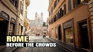 A Rare Quiet Morning on Via Condotti | Rome Walk