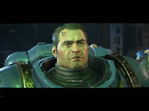 Warhammer 40K Space Marine 2 Titus And His Squad Make Plans To Kill The Tyranid Hive Tyrant Cutscene