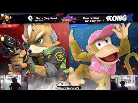 Thass (Fox) vs Worry (Diddy Kong) P2 Winners Quarters Shield Break Donkey Kong