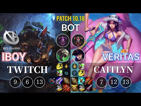 VG iBoy Twitch vs Veritas Caitlyn Bot - KR Patch 10.18