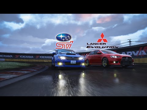 Tsukuba Wet Battle | Mitsubishi Lancer Evo FQ 360 vs Subaru Impreza WRX STi S206 | VR Like