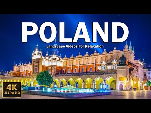 FLYING OVER POLAND [RELAXING MUSIC VIDEO] - ARCHITECTURE AND NATURAL LANDSCAPE [4K Ultra HD]