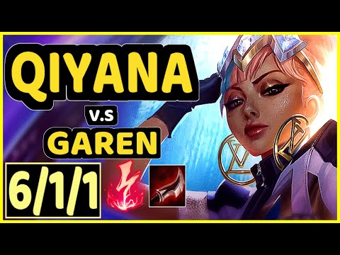 KNIGHT9 (QIYANA) vs GAREN - 6/1/1 KDA MID CHALLENGER GAMEPLAY - KR