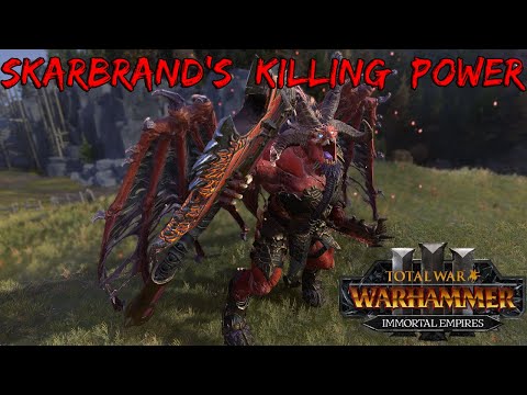 Skarbrand casually killing a lord in 15 seconds | Total War: Warhammer 3
