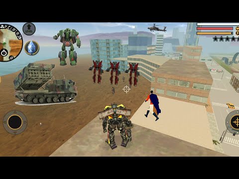 Vegas Crime Simulator (Transformer Fight on Building)Robot Car to surround Transformer - Gameplay HD