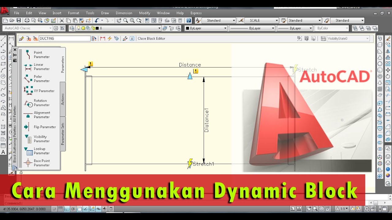 AutoCad Tutorial: Dynamic Block - How to create Ducting