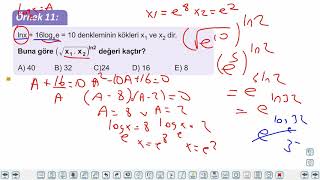 Eğitim Vadisi AYT Matematik 9.Föy Üstel ve Logaritmik Fonksiyonlar 2 Konu Anlatım Videoları