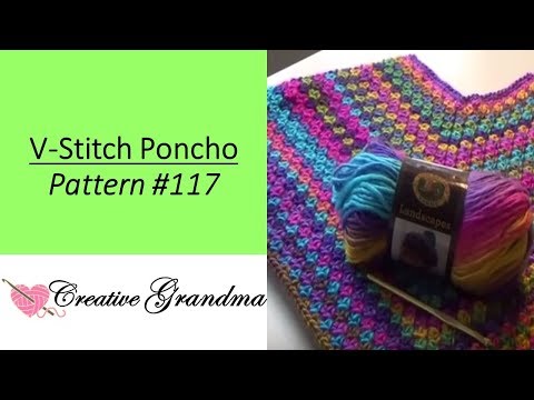 Quick & Easy V-Stitch Poncho (Free Pattern at end of video)