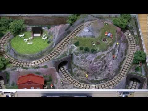 H0e Model railroad in a suitcase