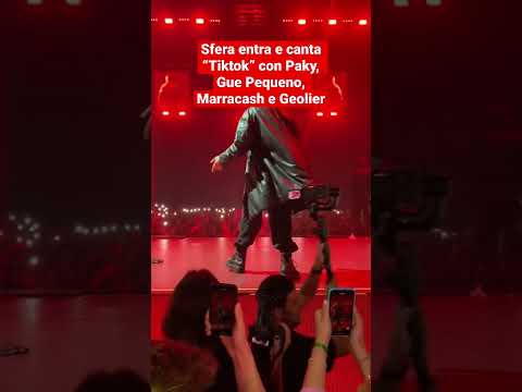 Sfera apre il concerto a Milano con “Tiktok” Entrano a sorpresa Paky, geolier, marracash e Gue