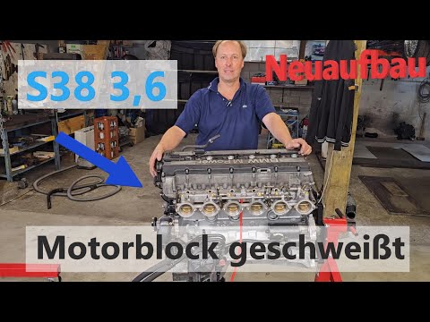 BMW M5 S38 3,6 Motorblock Risse beseitigt und fertig für den Zusammenbau.