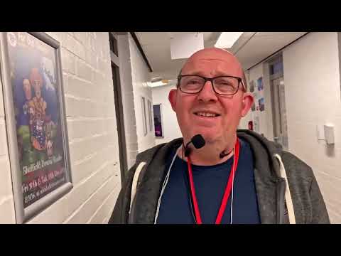 Asking the difficult question at Synthfest.