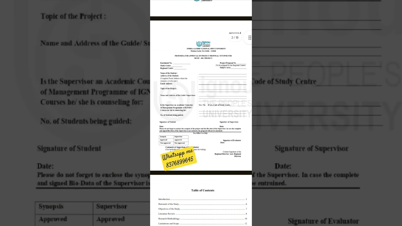 MCOP 1 SYNOPSIS SAMPLE .FOR NEW SYNOPSIS & PROJECT REPORT MSG ME ON WHATSAPP 8376899645