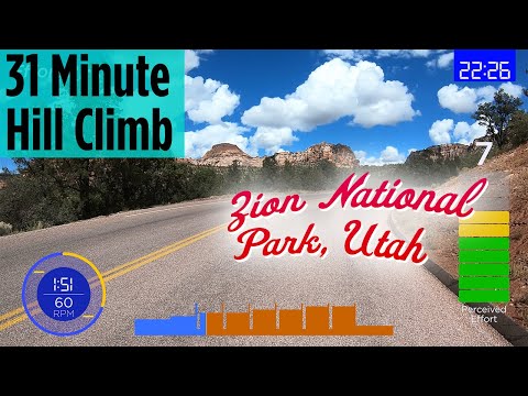 31 Minute Hill Climb | Indoor Cycling Workout | Zion National Park, Utah