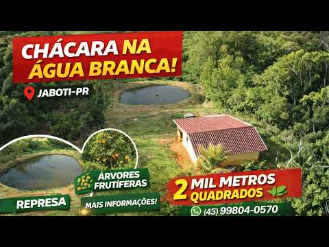 Chácara na Água Branca em Jaboti-PR 🌿 2.000m² com Represa | R$ 300.000,00