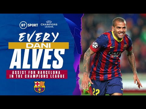 Assist King! 👑 Every Single Goal Dani Alves Set-Up For Barcelona In The Champions League
