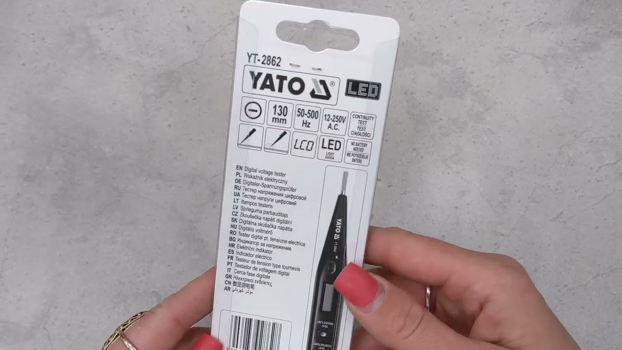 Індикатор напруги YATO 12-250 V контрольний LCD цифровий з LED підсвіткою (YT-2862)