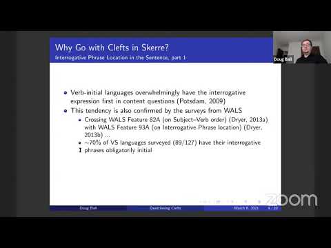 Douglas Ball - Questioning Clefts: The Story (and Struggle) of Revising Content Questions in Skerre