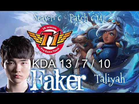SKT T1 Faker TALIYAH vs LEBLANC Mid - Patch 6.14 KR Ranked | League of Legends