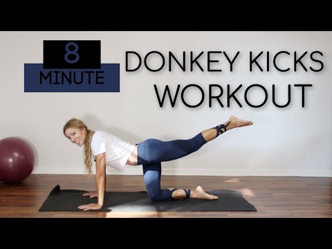 Donkey Kick Exercises WORKOUT | Firm Glutes | No Equipment - 8 MIN