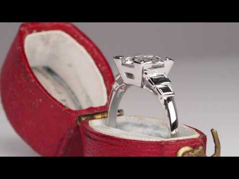 Art Deco Engagement Ring 2 Carat Old European Cut Diamond