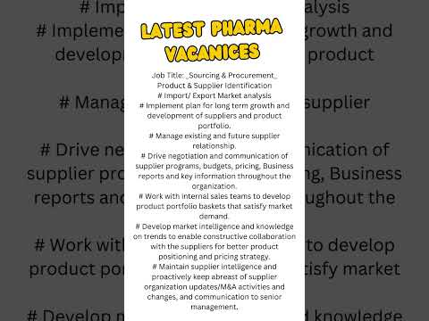 Latest pharma vacancy [ Apply Fast ] 5  #shorts