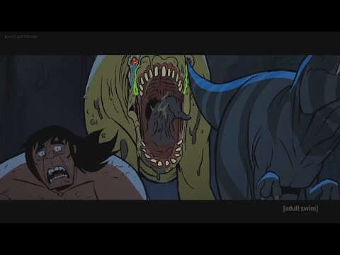 Genndy Tartakovsky's Primal | Spear and Fang Chased by the Mad Sauropod | Part 2