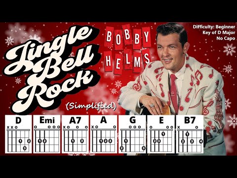 How to Play "JINGLE BELL ROCK" by Bobby Helms (No Capo) | Beginner Guitar Play-Along + Lyrics & TAB