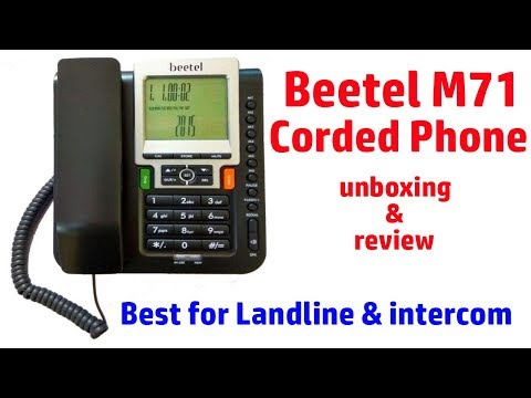 Black lcd corded beetel landline phone