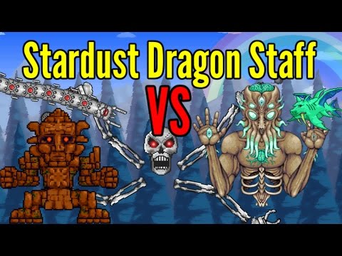 Terraria: Stardust Dragon Staff VS All Bosses- Including Ragnarok