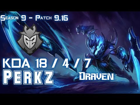 G2 Perkz DRAVEN vs EZREAL ADC - Patch 9.16 EUW Ranked